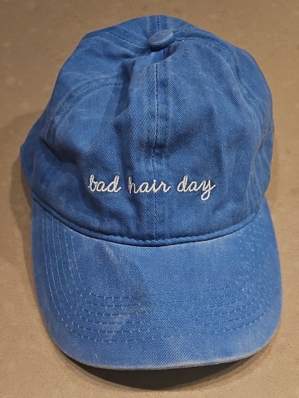 David and Young Blue "bad hair day" Embroidered Baseball Cap